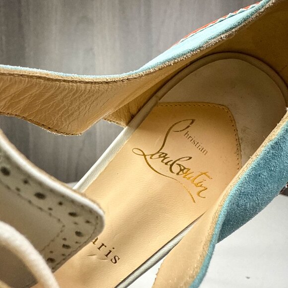 Louboutin Meree multicolor leather peep toe heels - Picture 8 of 8